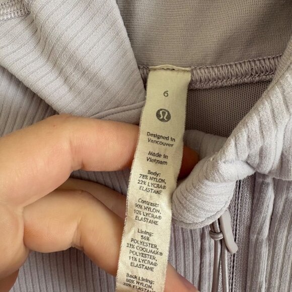 Lululemon Athletic Ribbed Nulu Cropped Define Jacket Lavender Women’s Size 6 - Picture 9 of 10
